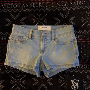 Hollister Women's Light lowrise floral Blue Denim Shorts